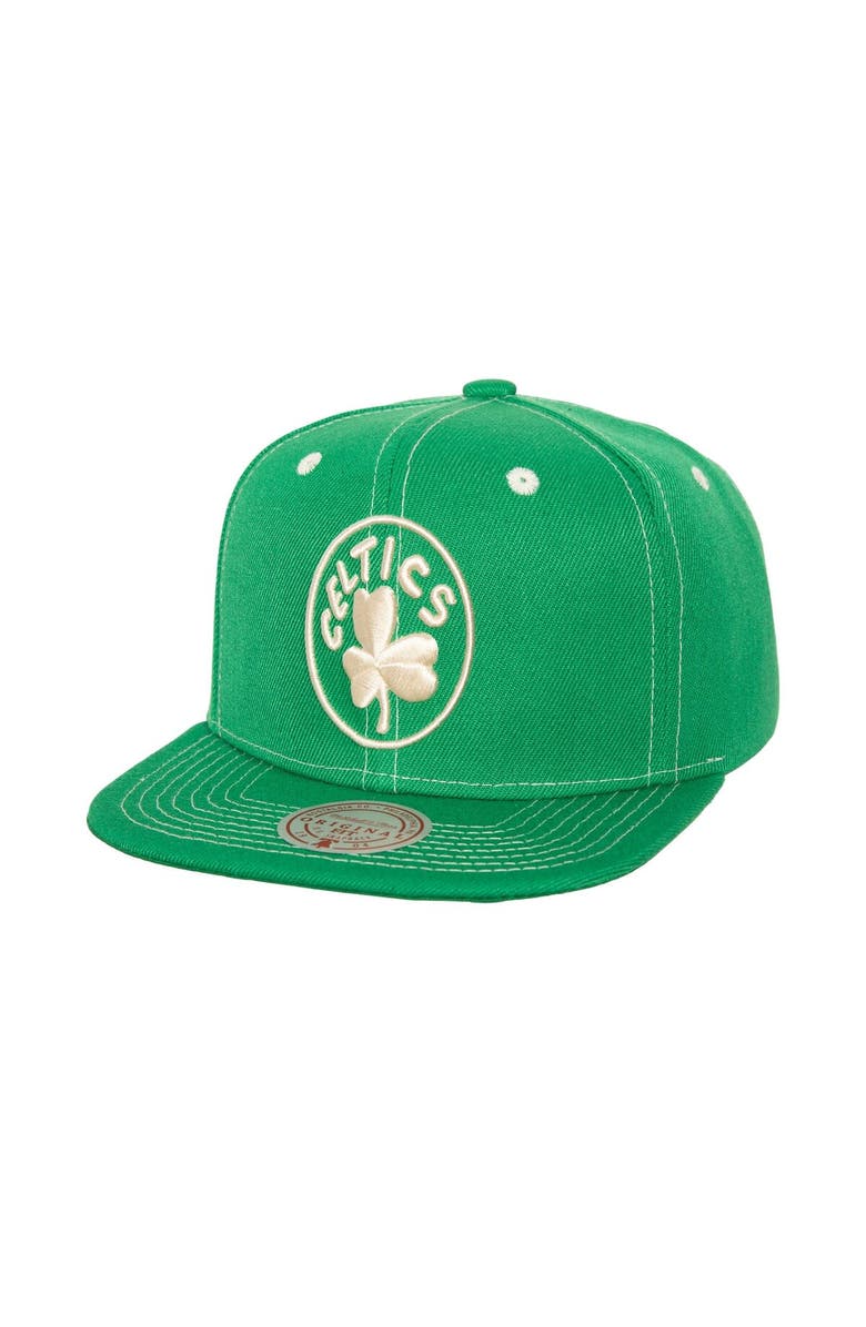 Mitchell & Ness Men's Mitchell & Ness Kelly Green Boston Celtics Energy Contrast Snapback Hat, Main, color, 