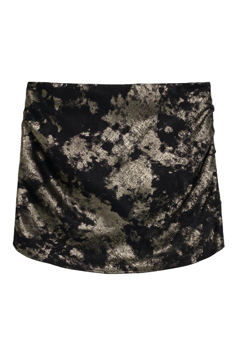 Metallic Miniskirt, Alternate, color, BLACK