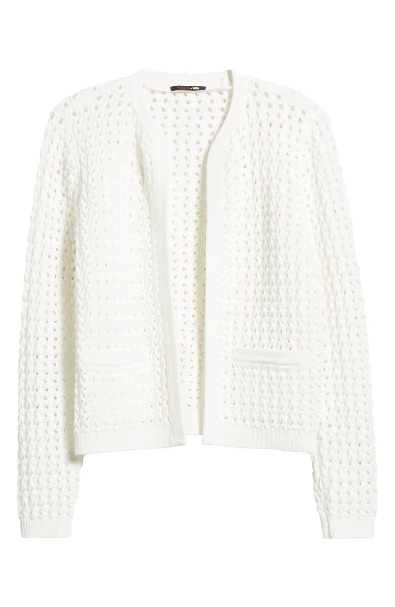 KOBI HALPERIN Loui Open Stitch Cotton Blend Cardigan, Alternate, color, White