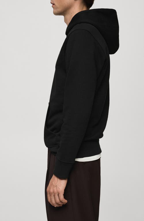 Mango Cotton Blend Hoodie In Black