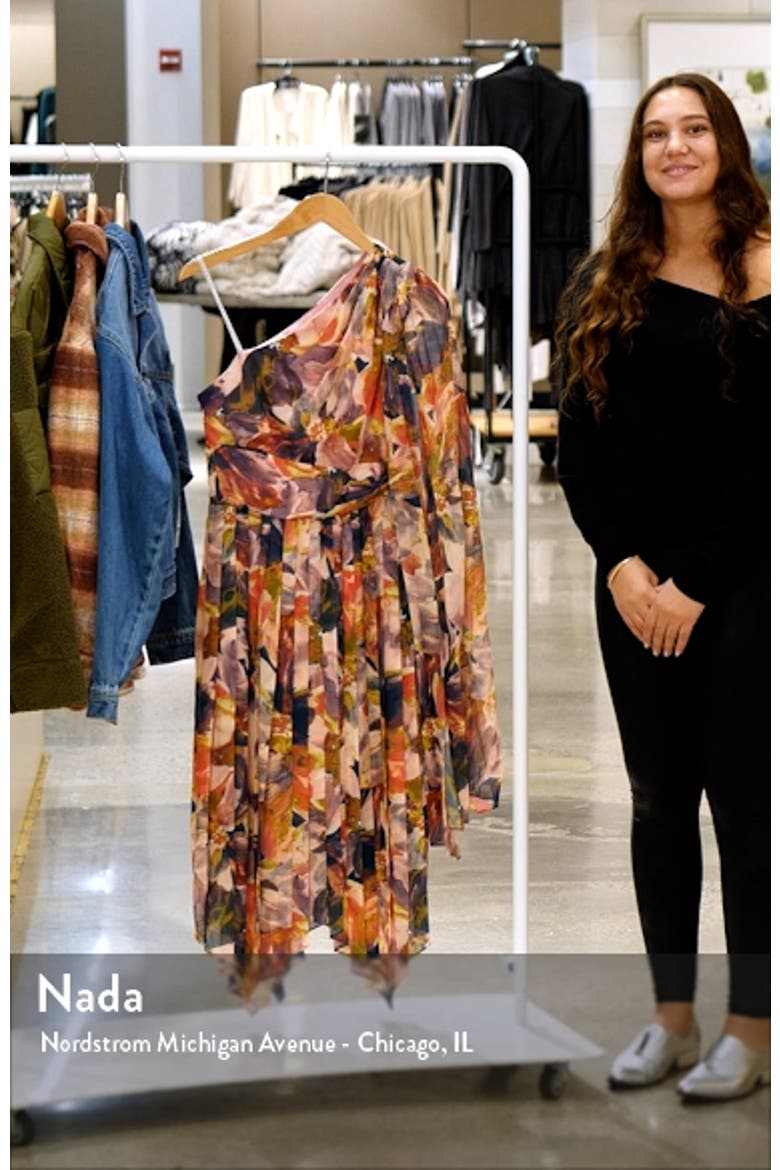 Lilah Floral One-Shoulder Chiffon Gown video