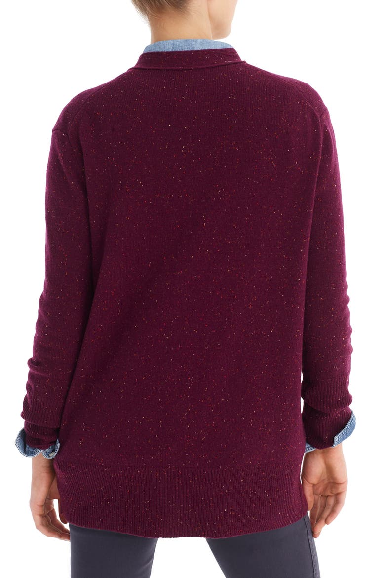 Donegal Long Cardigan Sweater, Alternate, color, BURG DONEGAL