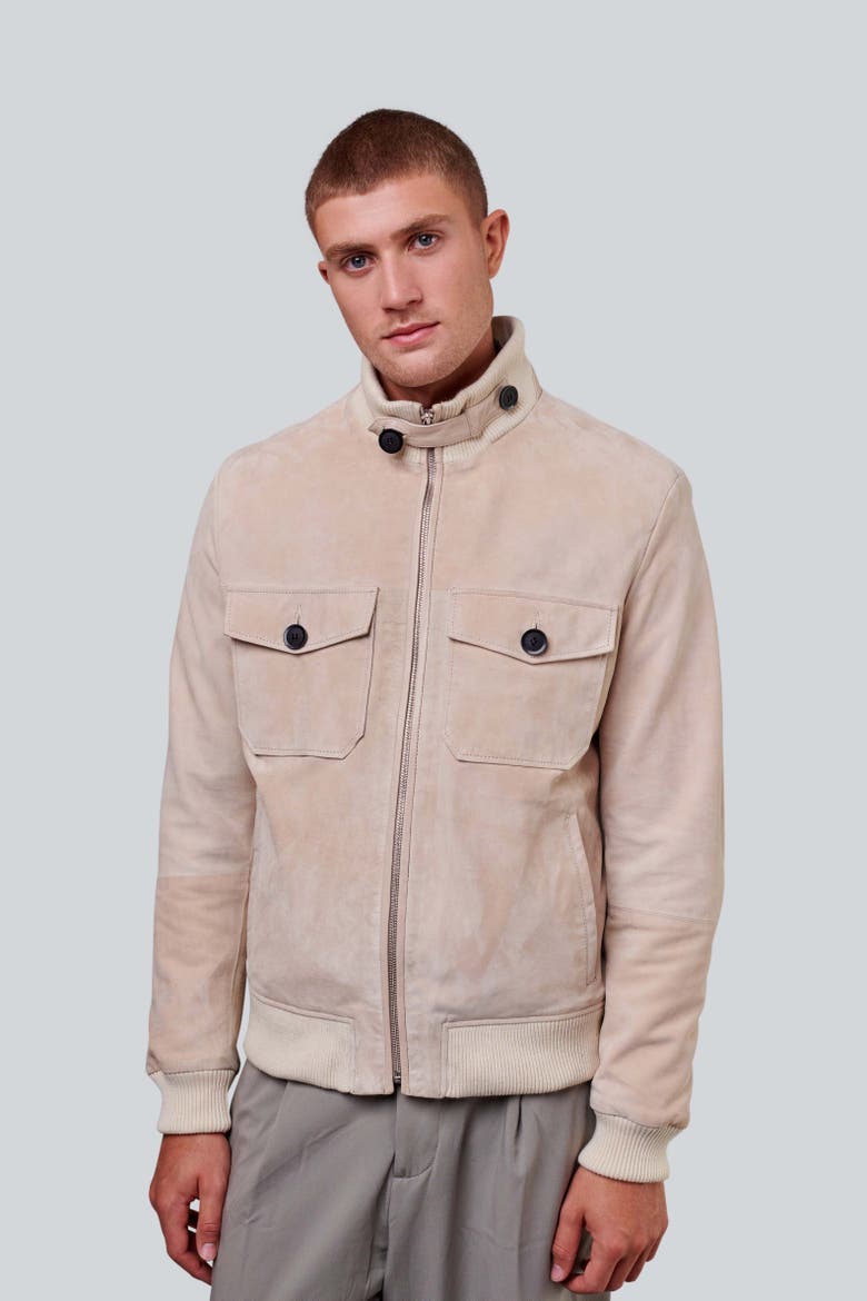 Spencer Suede Jacket, Alternate, color, Beige