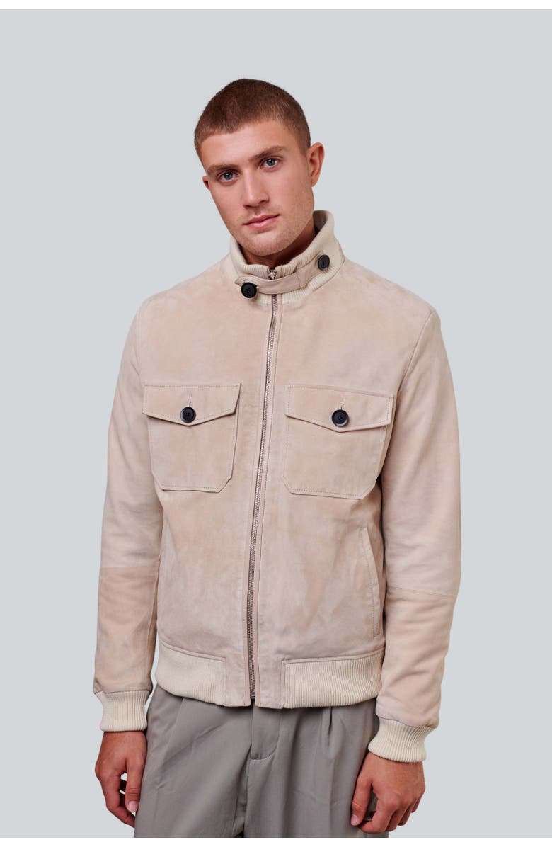 FURNIQ UK Spencer Suede Jacket, Alternate, color, Beige