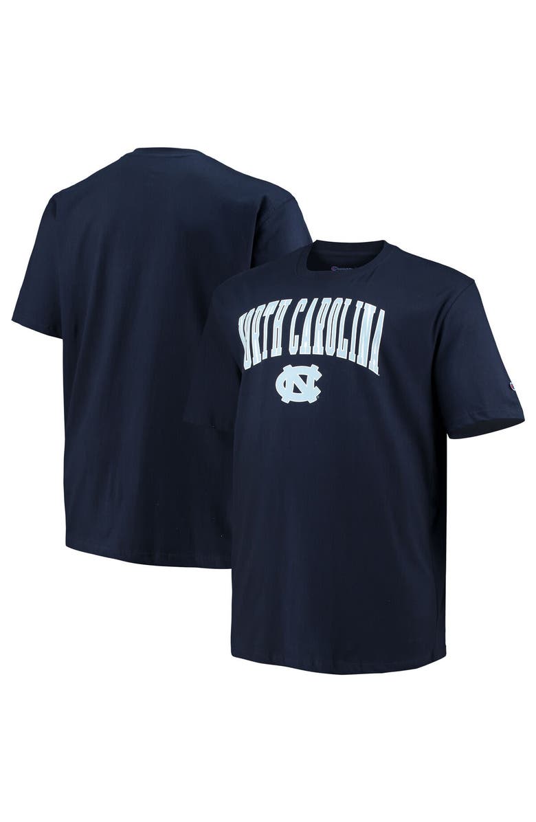 Champion Men's Champion Navy North Carolina Tar Heels Big & Tall Arch Over Wordmark T-Shirt, Main, color, 