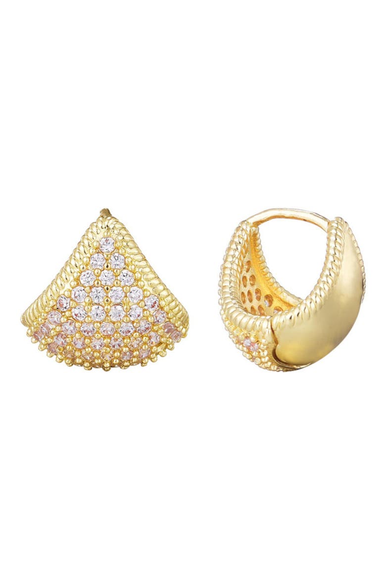 Cubic Zirconia Purse Hoop Earrings, Main, color, GOLD