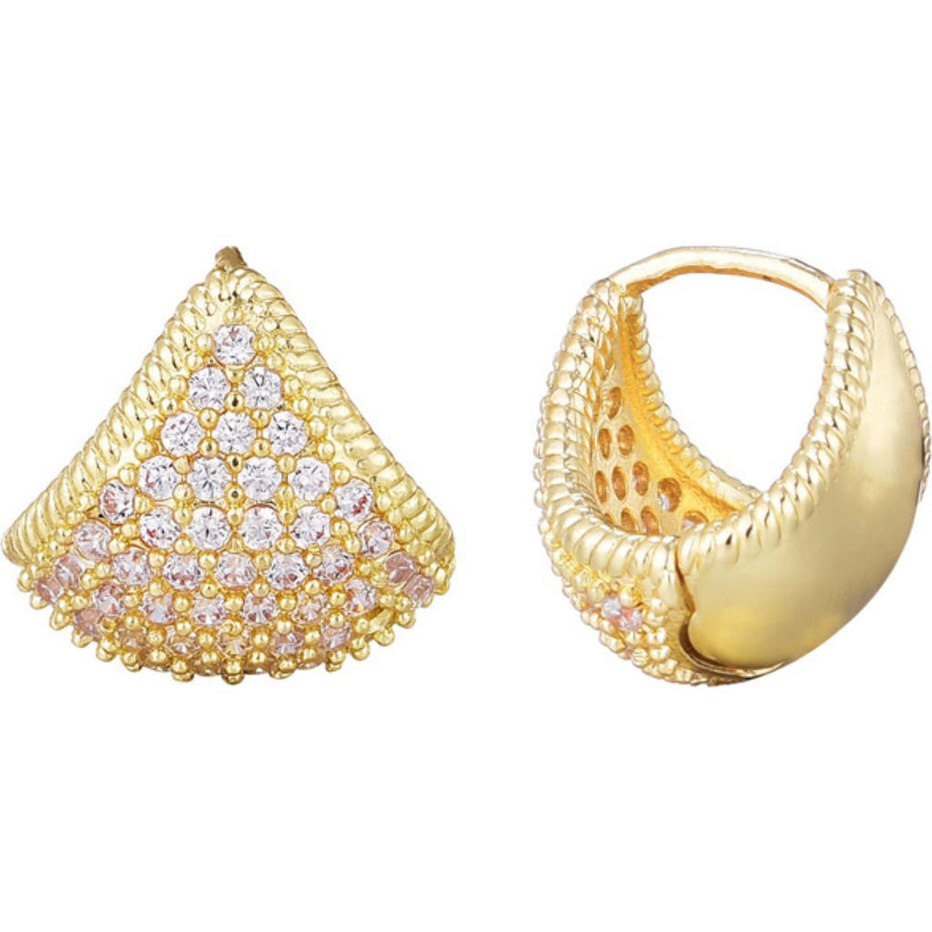 Adornia Cubic Zirconia Purse Hoop Earrings In Gold