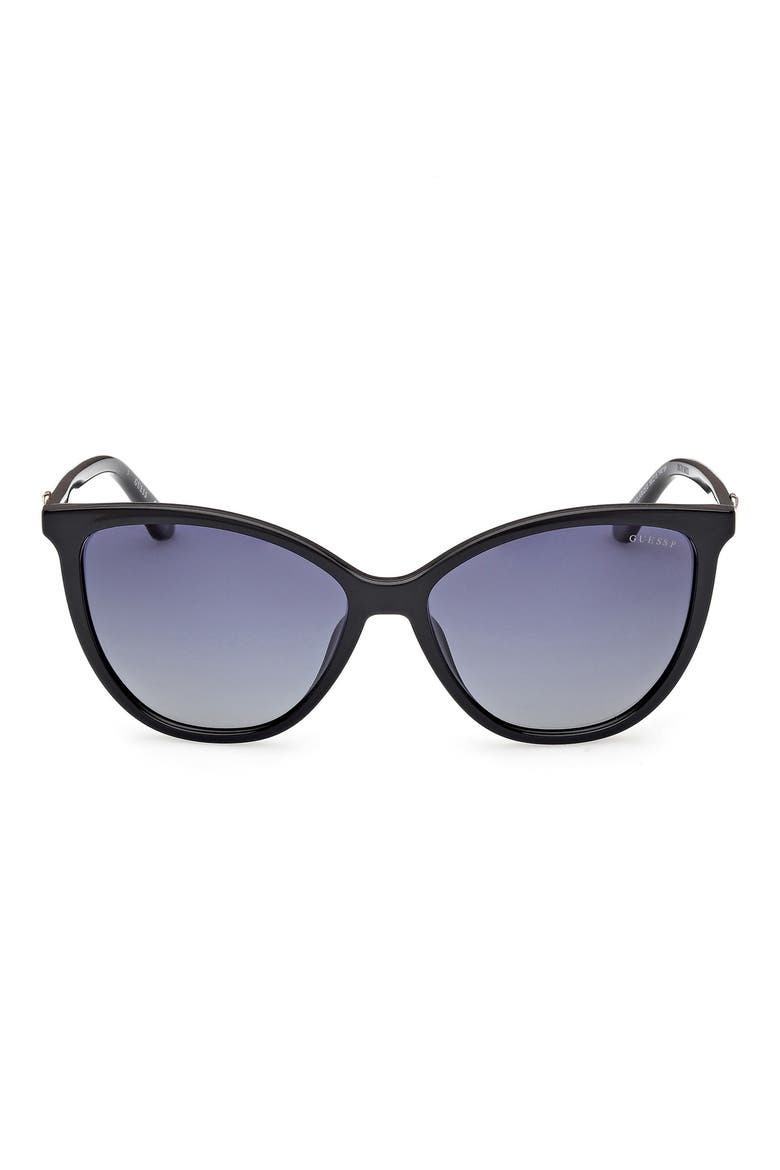 Cat Eye Sunglasses, Main, color, SHINY BLACK / SMOKE POLARIZED