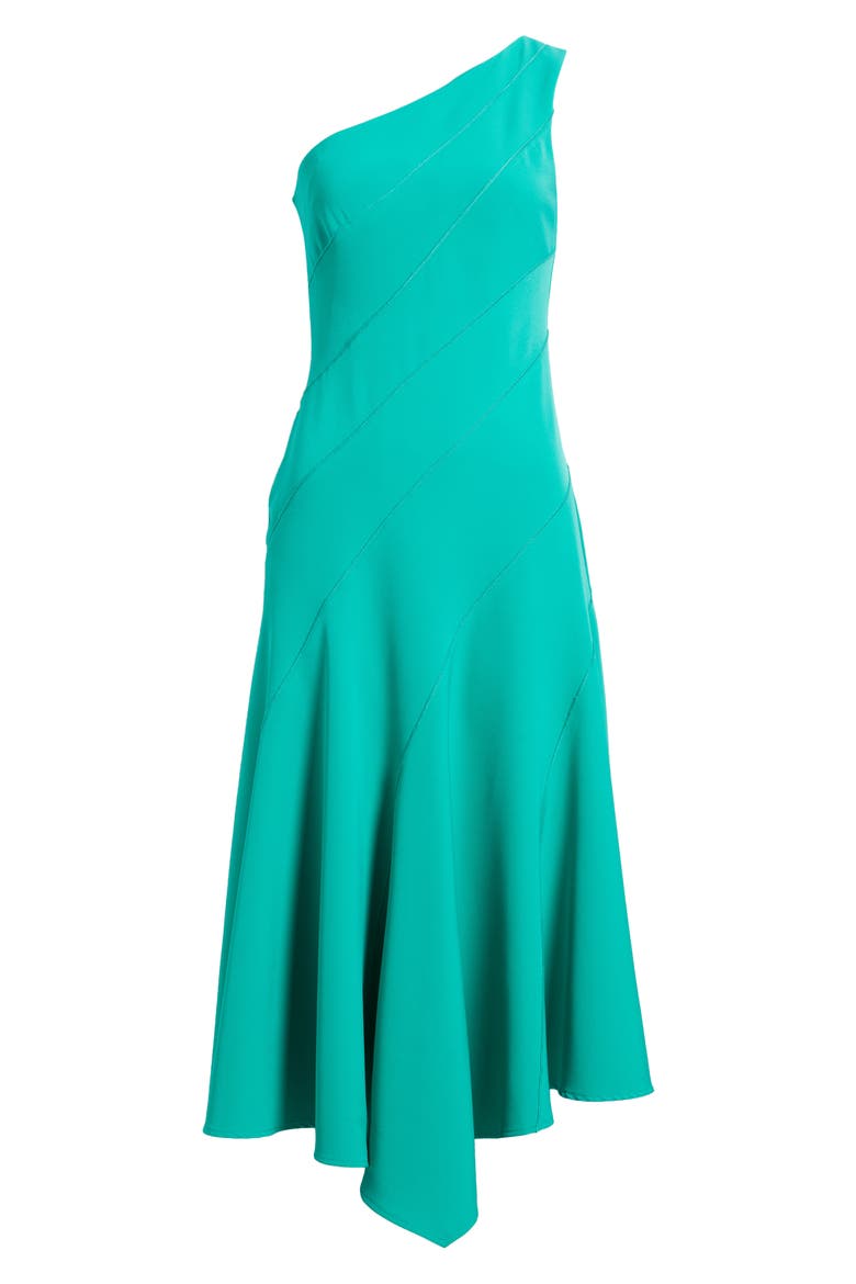 Laguna One-Shoulder Dress, Alternate, color, EMERALD