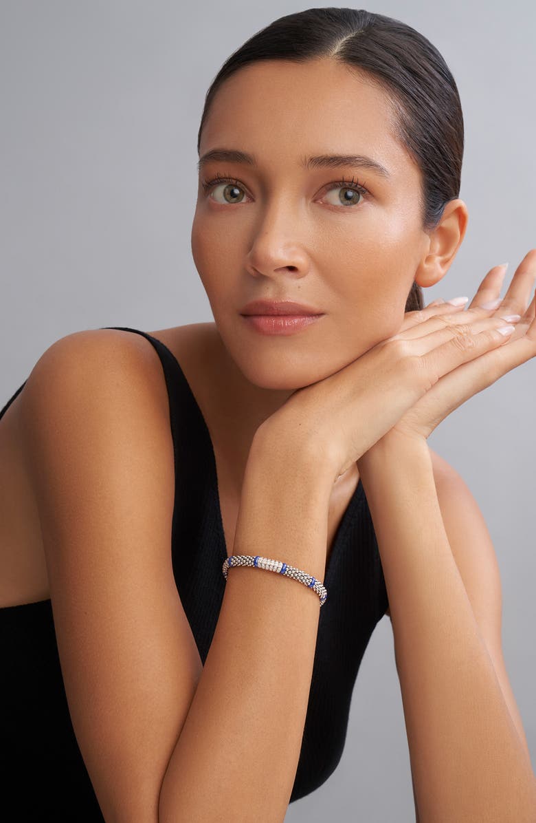 LAGOS Blue Caviar Diamond & Ceramic Station Rope Bracelet, Alternate, color,
