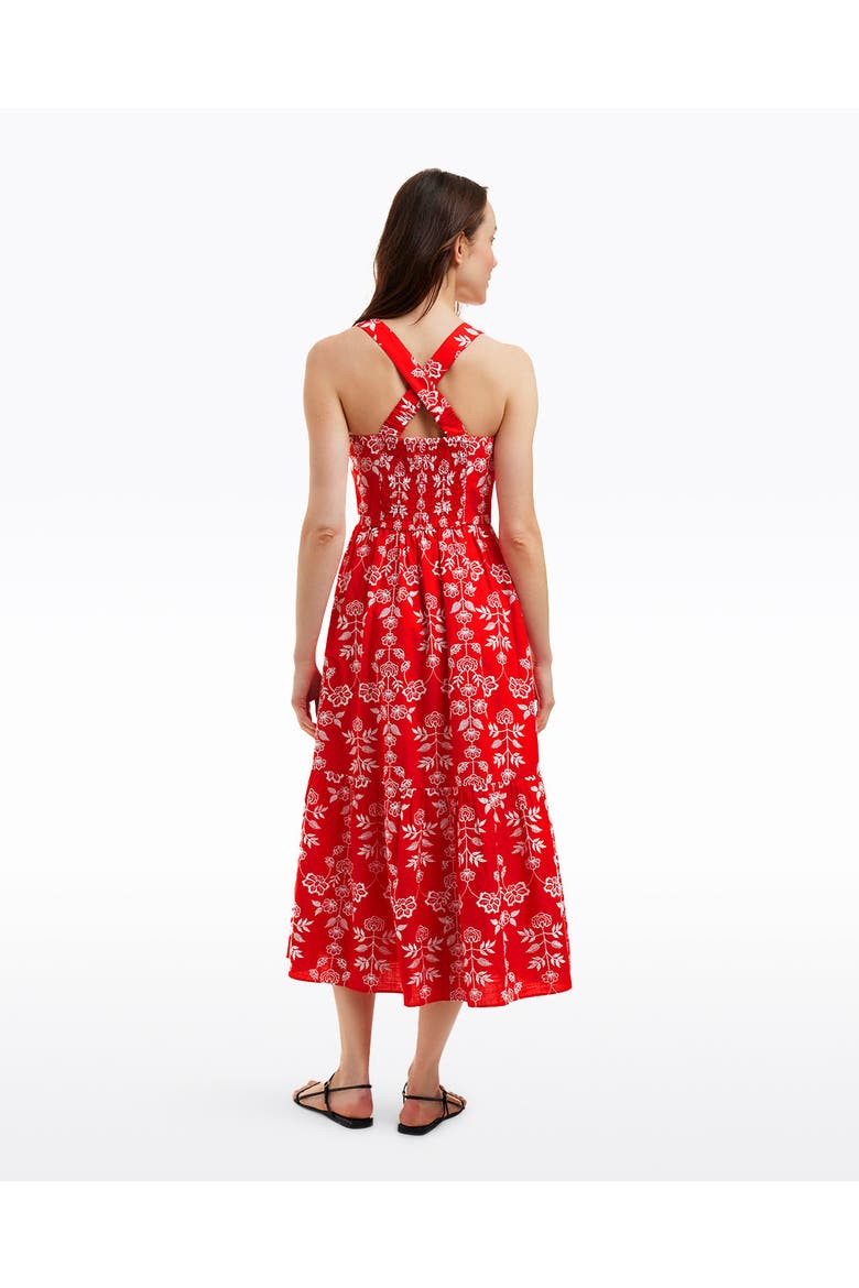 Cynthia Embroidered Midi Dress, Alternate, color, Red Floral Embroidery
