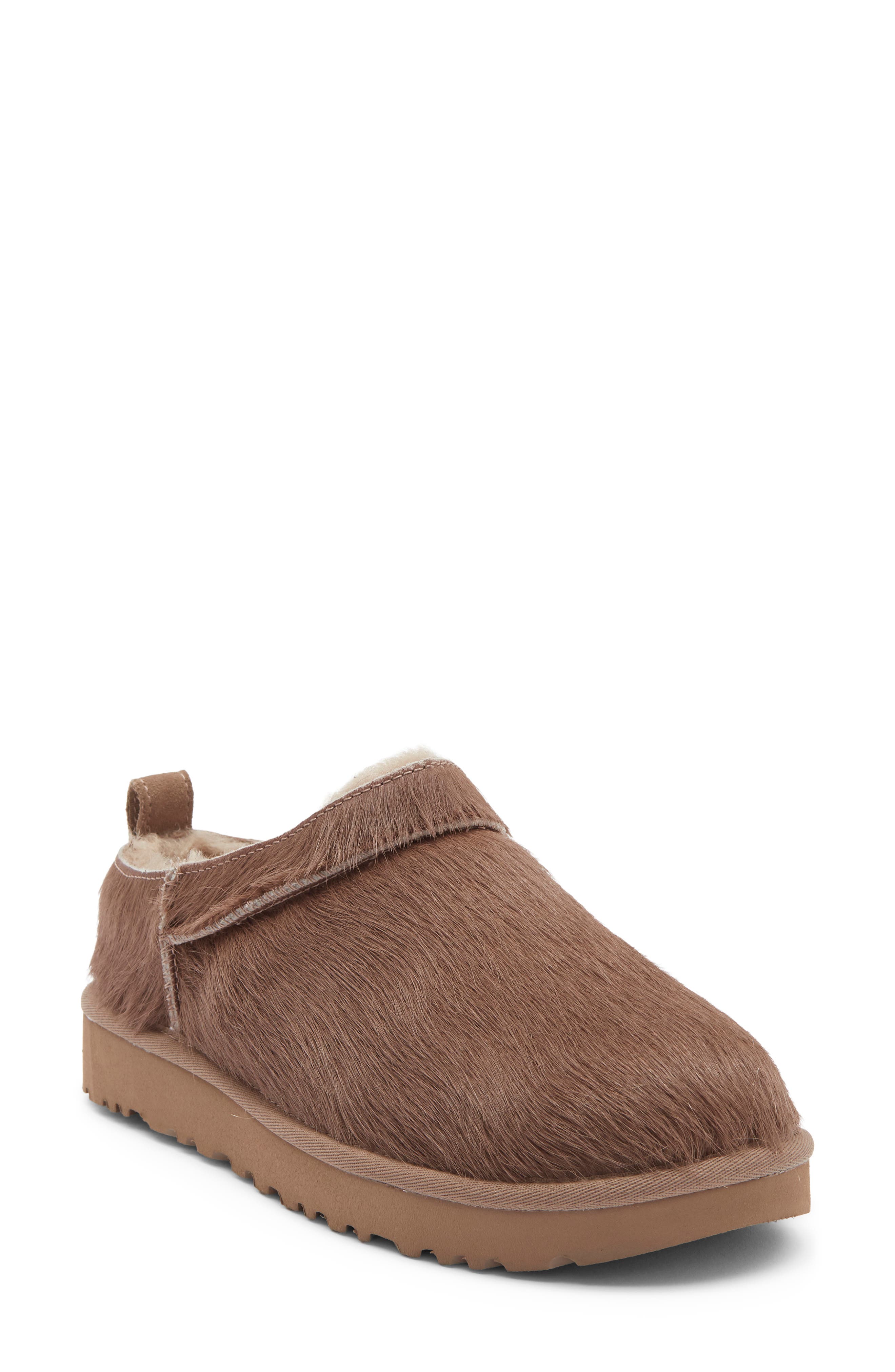 Classic Micro Calf Hair Slipper, Main, color, CARIBOU