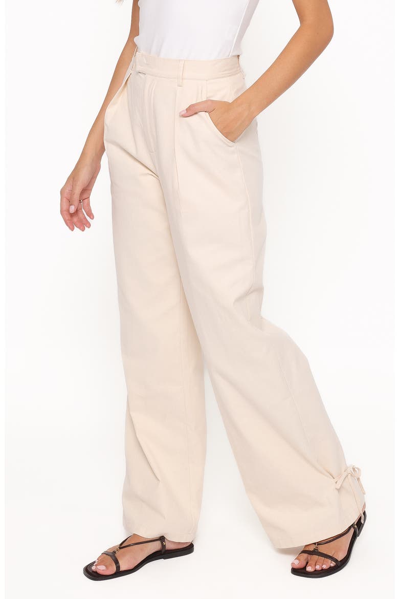 Asher Tie Detail Tapered Leg Pants, Alternate, color, CREAM