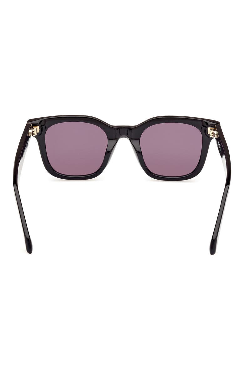 47MM Round Sunglasses, Alternate, color, SHINY BLACK / SMOKE