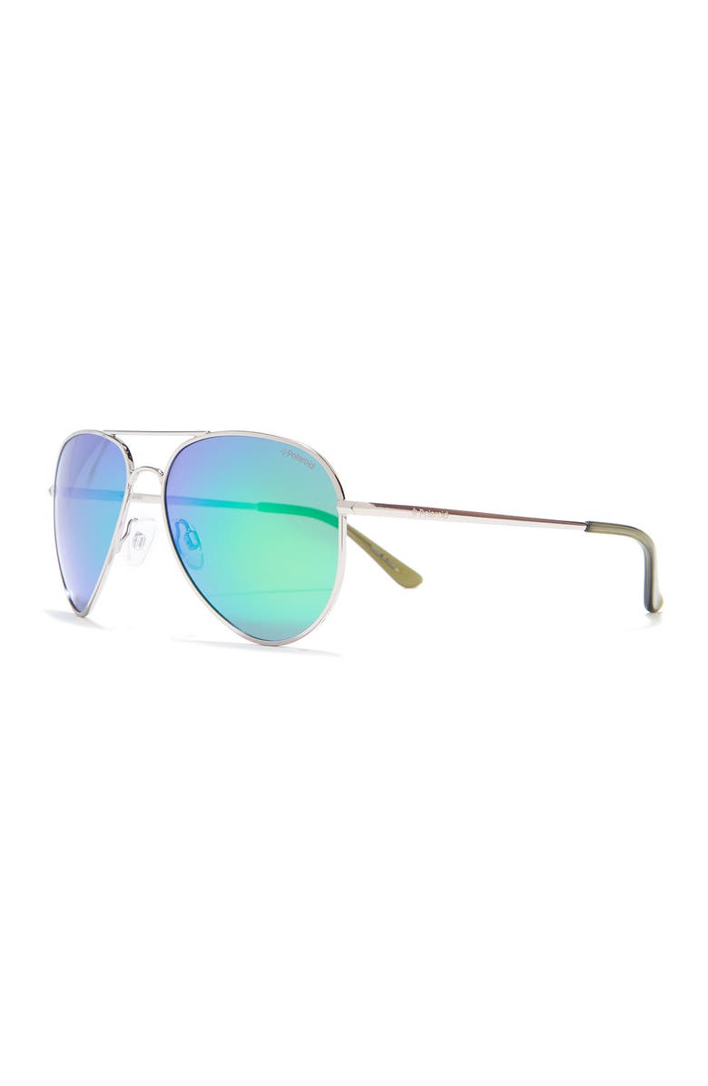 Polaroid Eyewear 58mm Polarized Aviator Sunglasses, Alternate, color, 