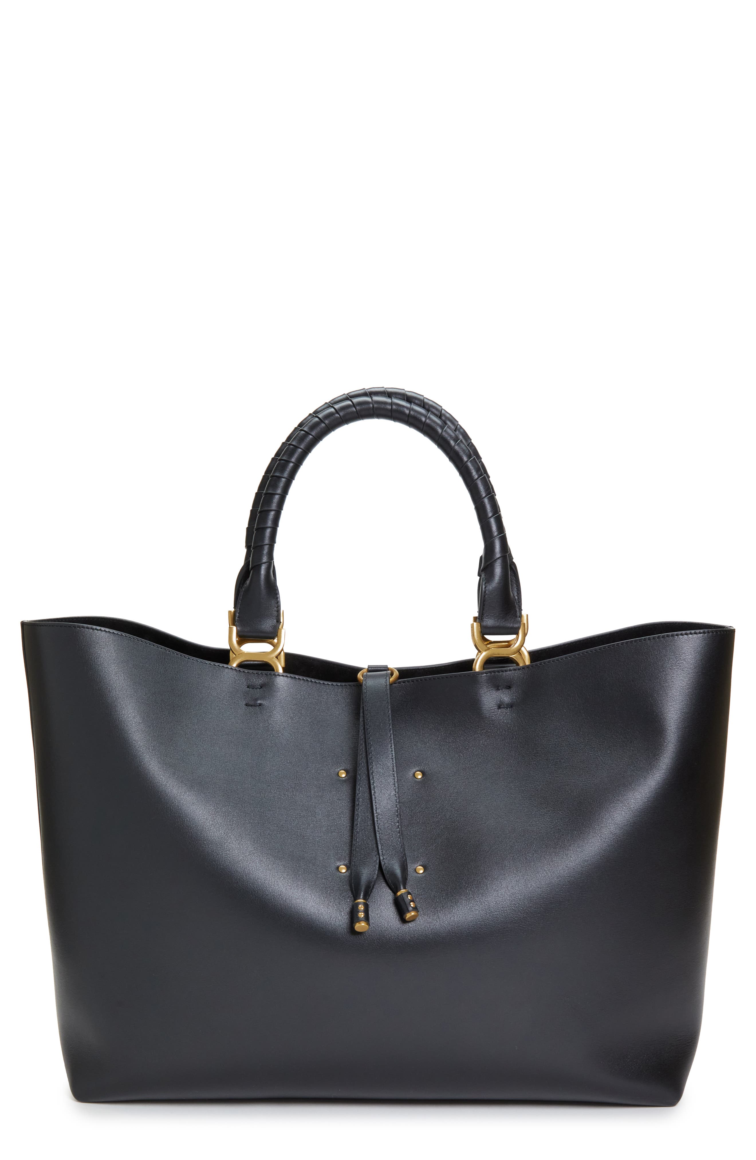 Chloé Large Marcie Grained Calfskin Leather Tote, Main, color, 