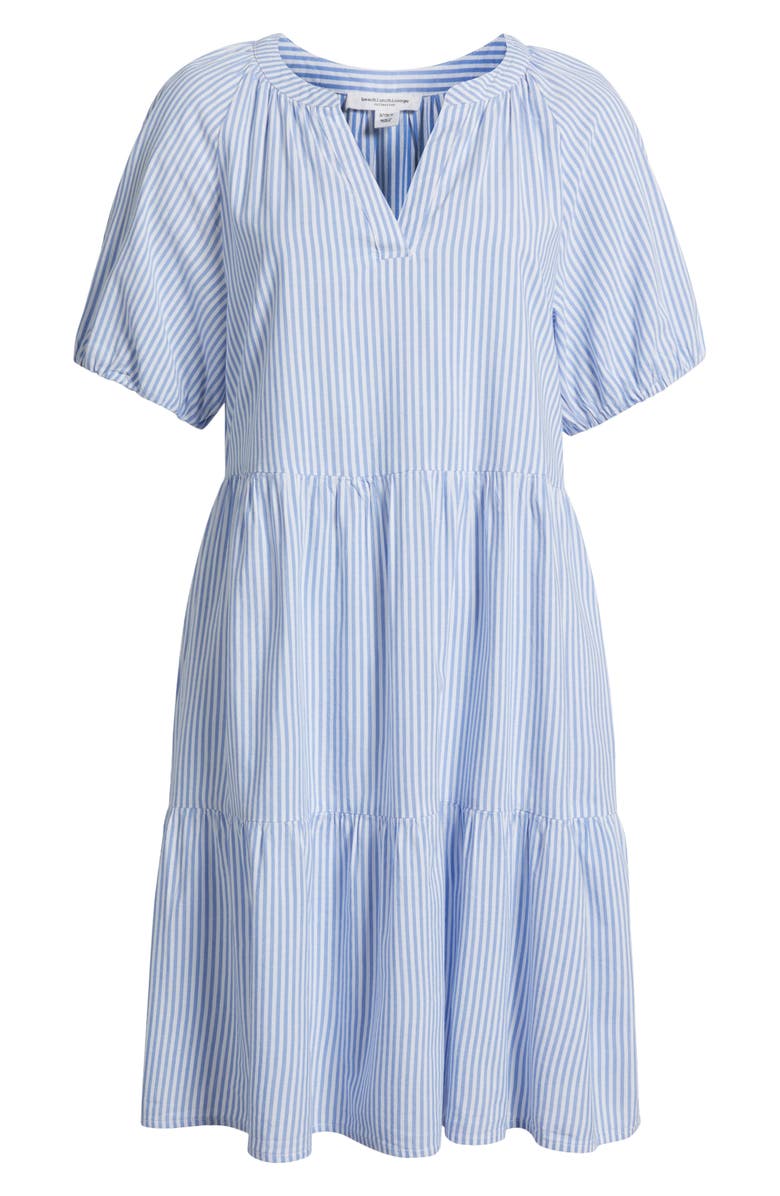 beachlunchlounge Alora Stripe Tiered Cotton Blend Dress, Alternate, color, Light Sail