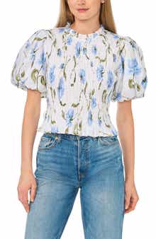Floral Smocked Puff Sleeve Top