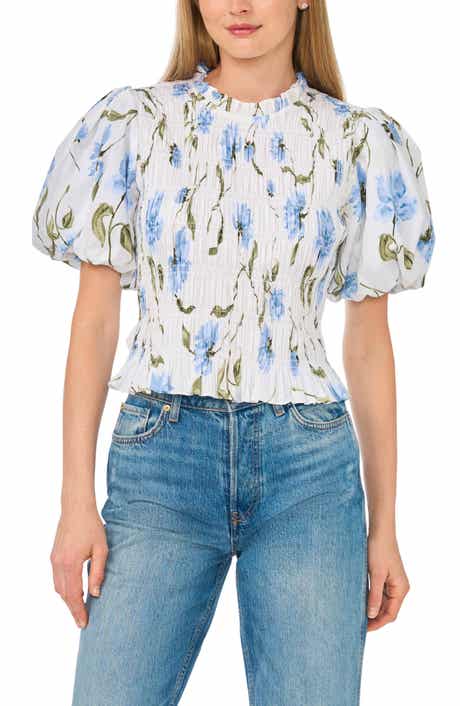 Floral Smocked Puff Sleeve Top