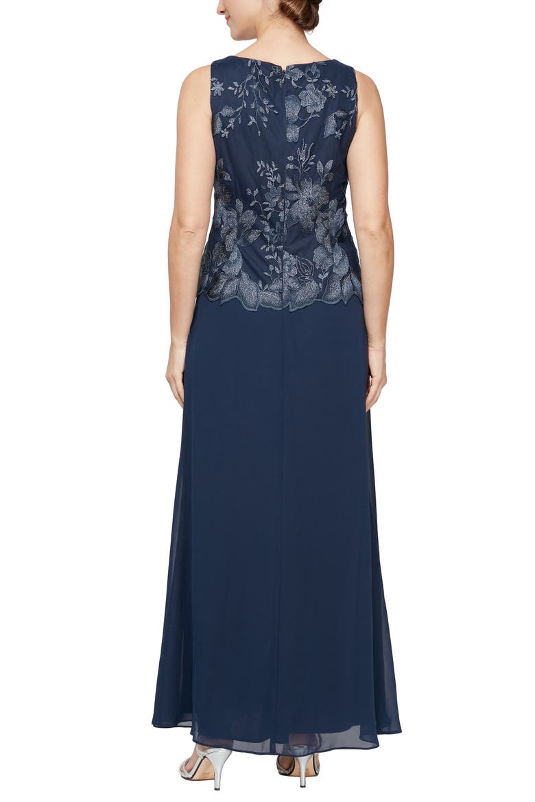Mock Two-Piece Cocktail Dress with Jacket, Alternate, color, NAVY