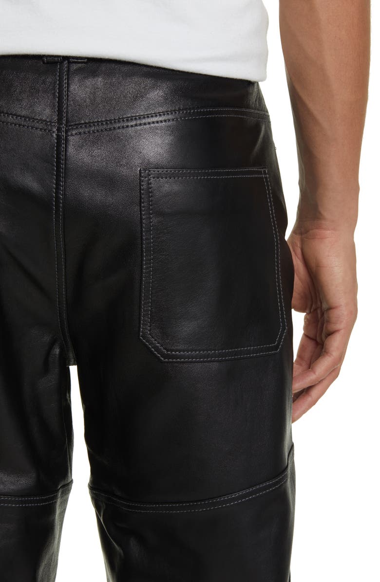 FRAME Lambskin Leather Pants, Alternate, color, Black