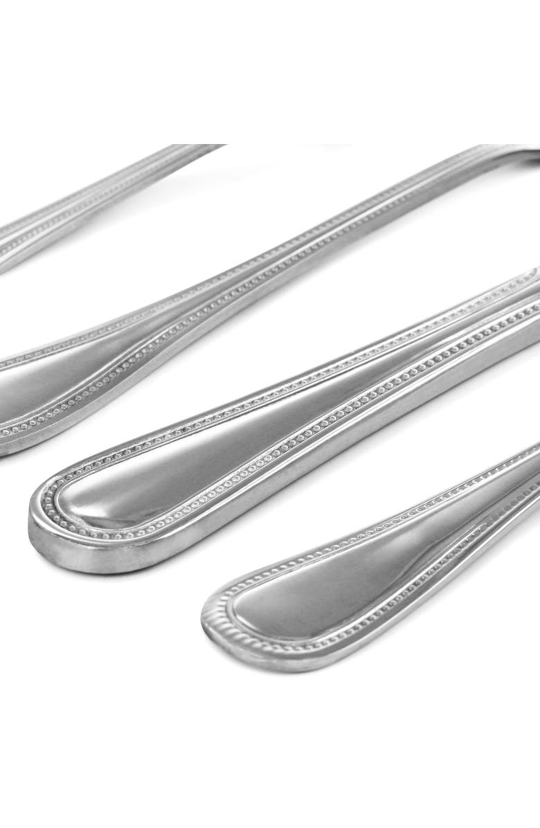 OSTER 20 Piece Stainless Steel Flatware and Steak Knife Set, Alternate, color, Metallic Silver