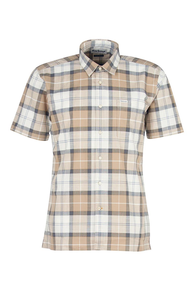 Gordon Plaid Short Sleeve Button-Up Shirt, Alternate, color, AMBLE SAND TARTAN