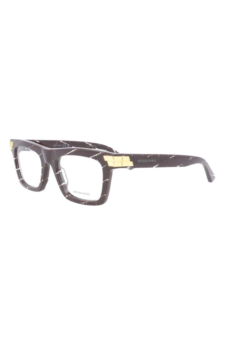 Bottega Veneta Novelty 51mm Square Optical Glasses, Alternate, color, 
