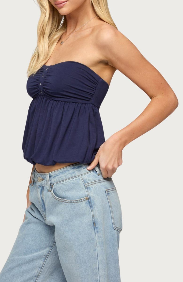 EDIKTED Yury Strapless Bubble Top, Alternate, color, 