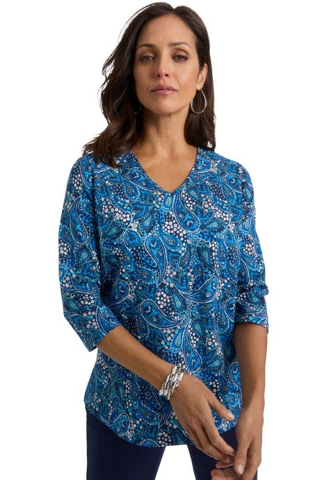 Stretch Cotton V-Neck Tee