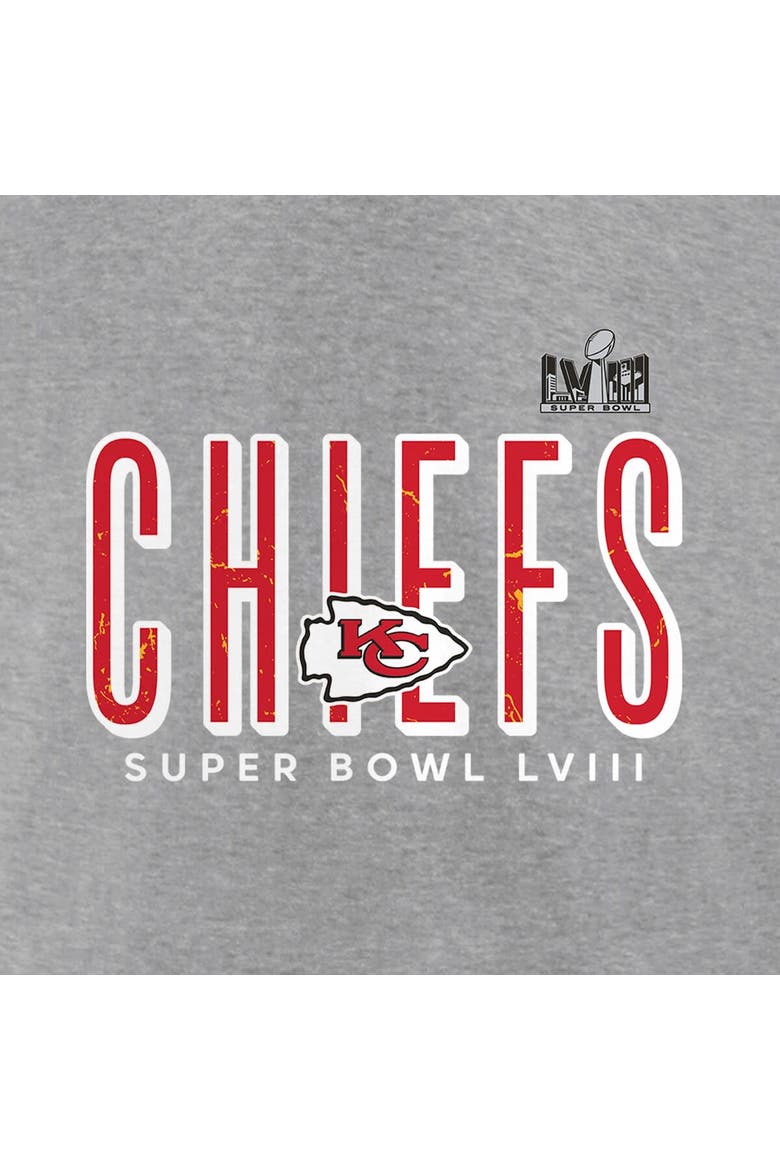 Women's Fanatics Branded  Heather Gray Kansas City Chiefs Super Bowl LVIII Cheer Section Tri-Blend V-Neck Fashion T-Shirt, Alternate, color, Heather Gray