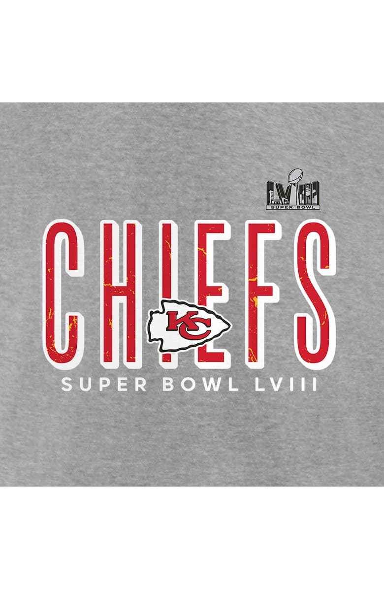 FANATICS Women's Fanatics Branded Heather Gray Kansas City Chiefs Super Bowl LVIII Cheer Section Tri-Blend V-Neck Fashion T-Shirt, Alternate, color,