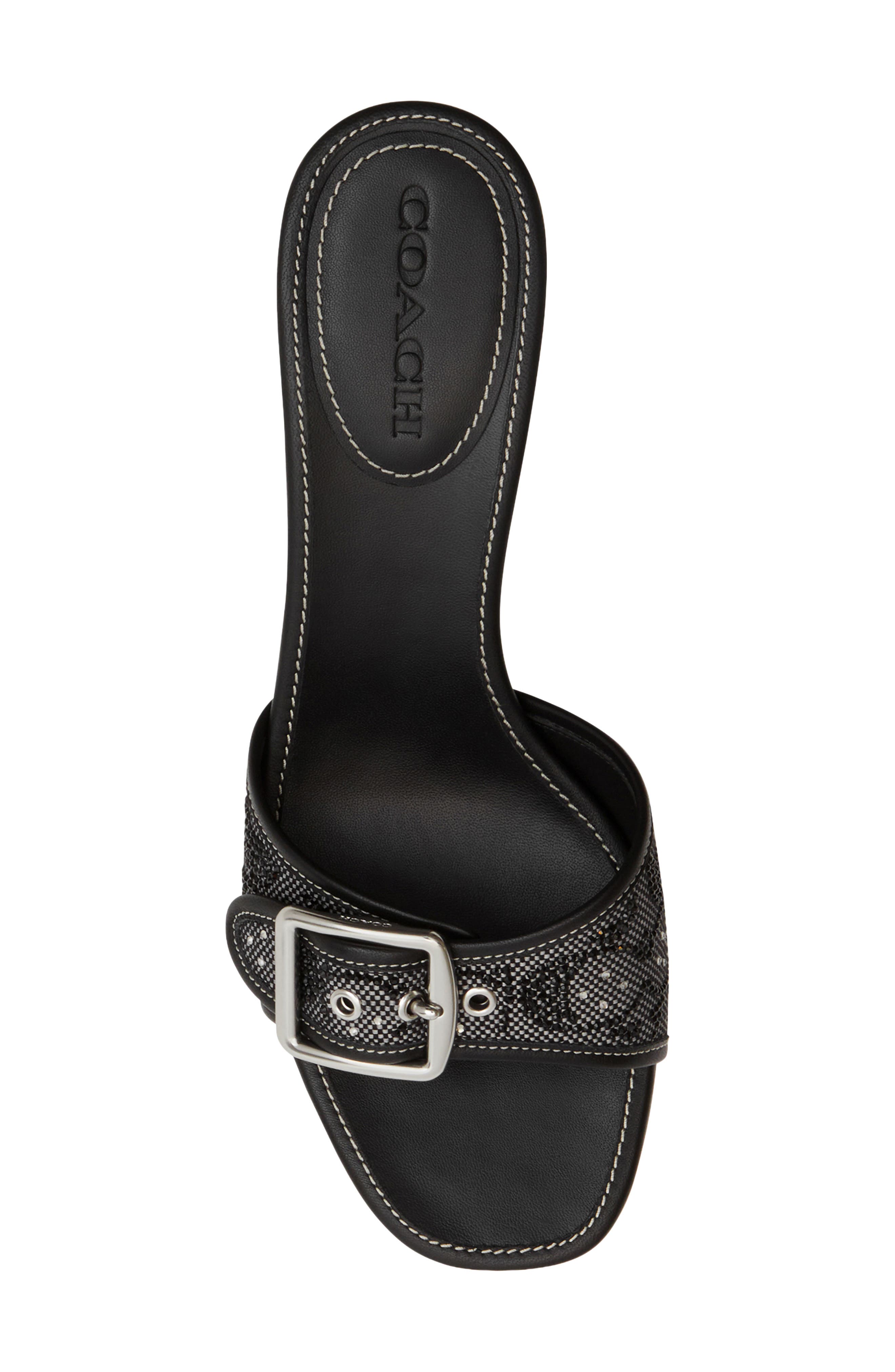 COACH Margot Crystal Signature Jacquard Kitten Heel Sandal, Alternate, color, 