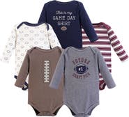 Hudson Baby Five-Piece Collection of Long-Sleeve Cotton Bodysuits