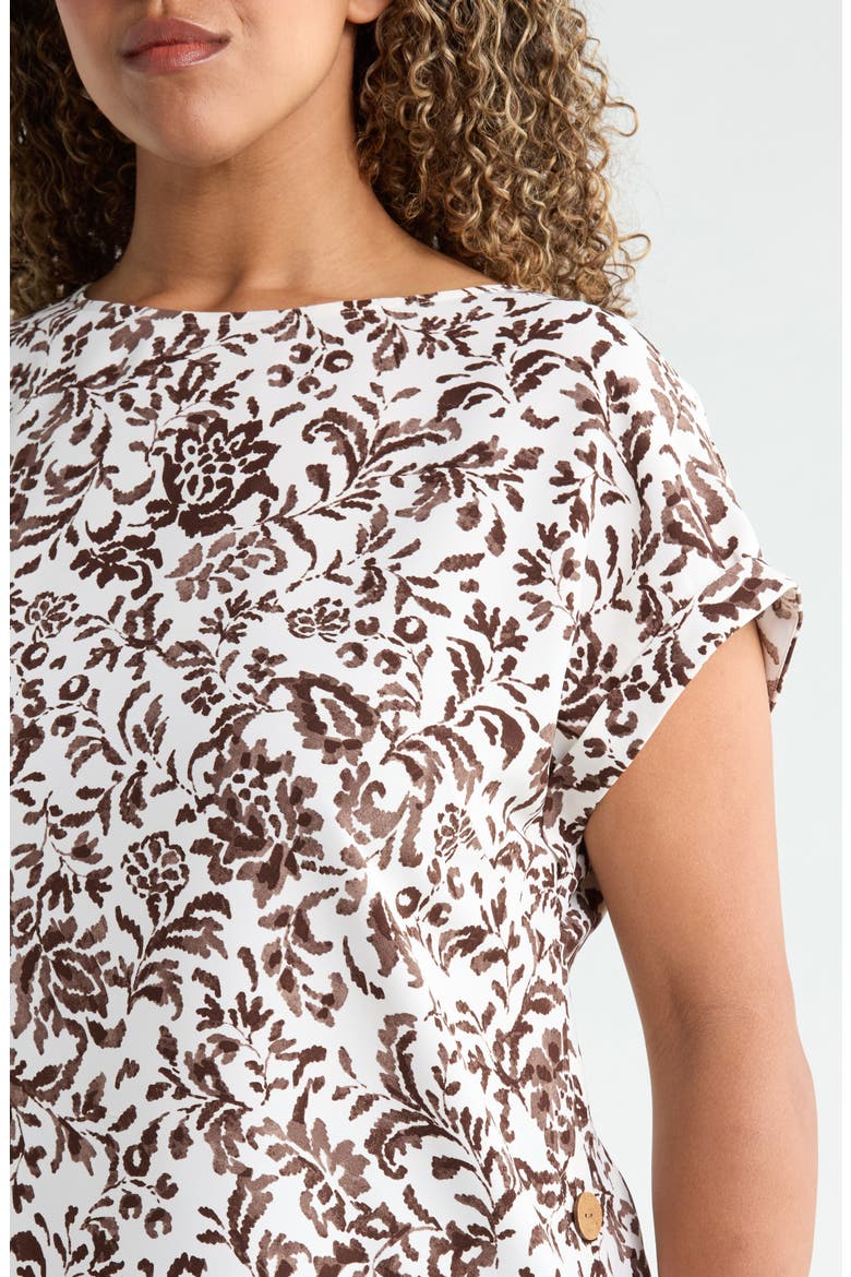 Print Top, Alternate, color, WHITE/ SAND MULTI
