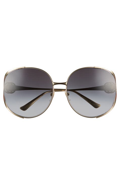 Gucci 63mm Gradient Oversize Open Temple Round Sunglasses Nordstrom