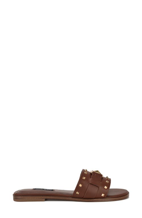 Nine West Griyen Studded Slide Sandal In Brown