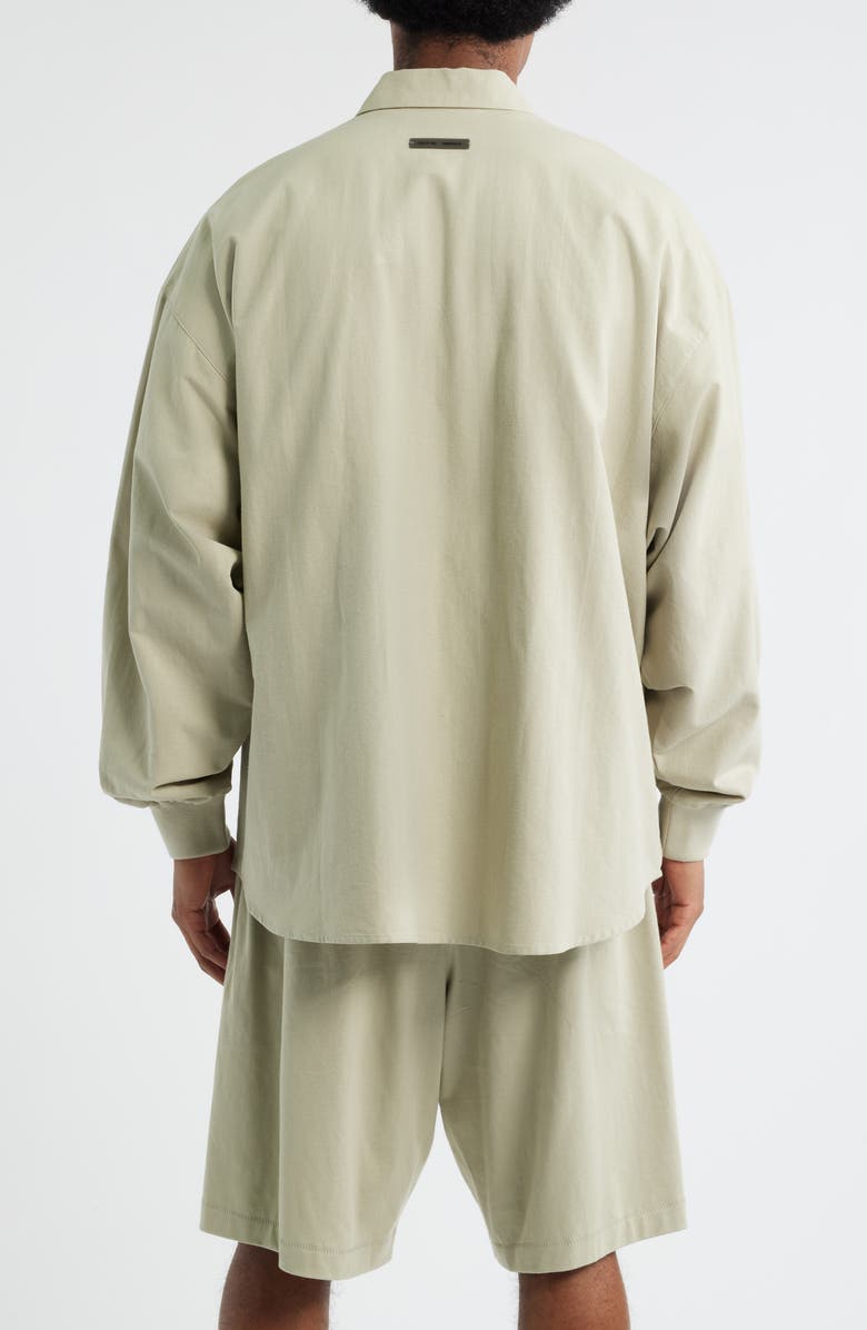 Fear of God Essentials Oversize Oxford Button-Up Shirt, Alternate, color, Abbey Stone