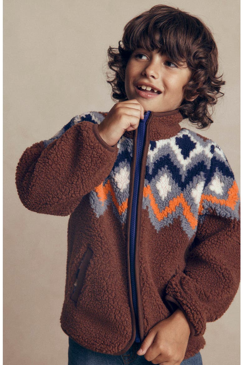 Kids' Cosy Borg Fleece Jacket, Alternate, color, FAIR ISLE