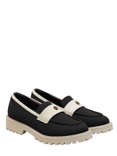 Round-Toe Platform Chunky Heel Loafers (Francesca)