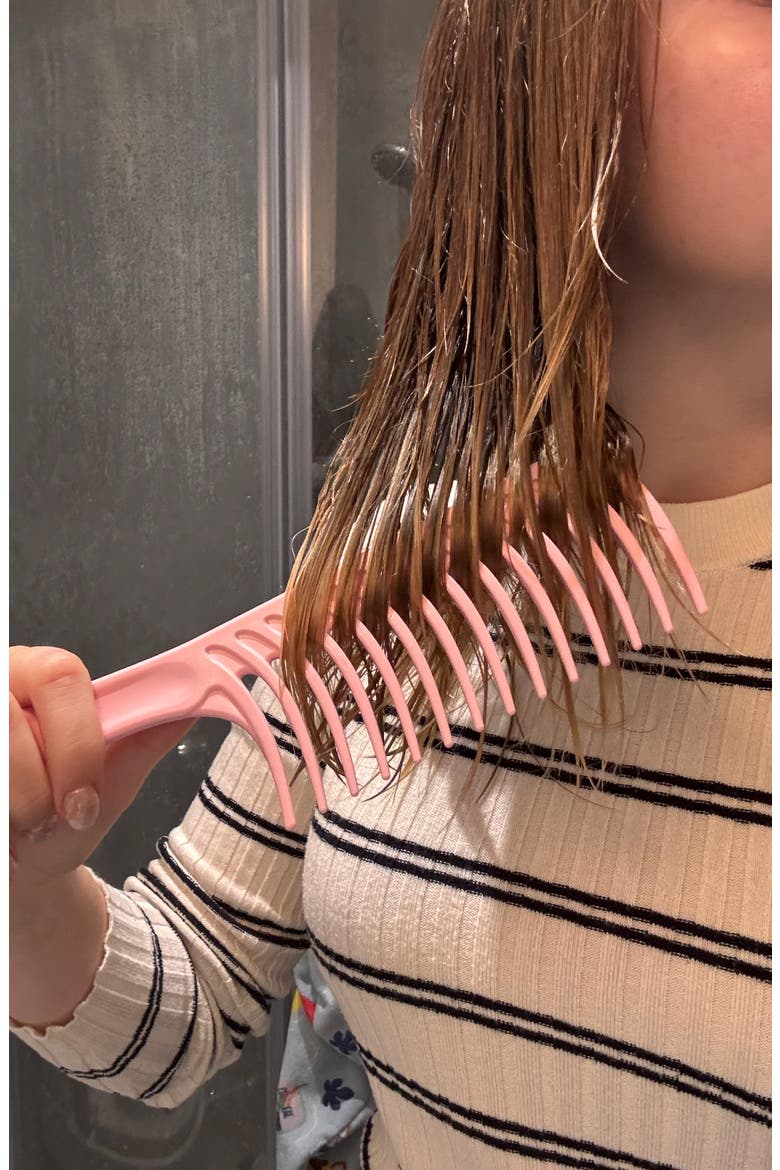 D28 Deluxe Wide Tooth Comb, Alternate, color, PINK CRUSH