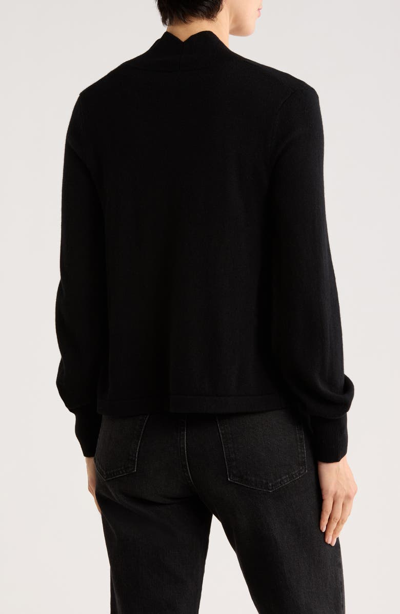 Sofia Cashmere Scallop Edge Open Cardigan, Alternate, color, Black