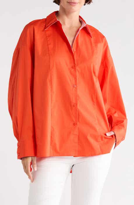 Diane von Furstenberg Laura Oversize Button-Up Tunic Shirt