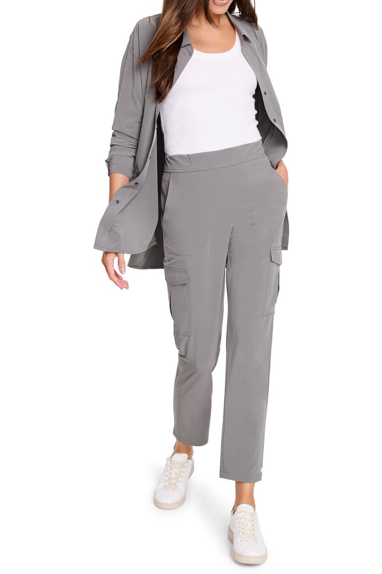 Tech Stretch Ankle Cargo Pants, Alternate, color, DARK OLIVE