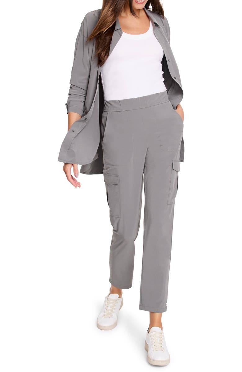 NZ ACTIVE by NIC+ZOE Tech Stretch Ankle Cargo Pants, Alternate, color, Dark Olive