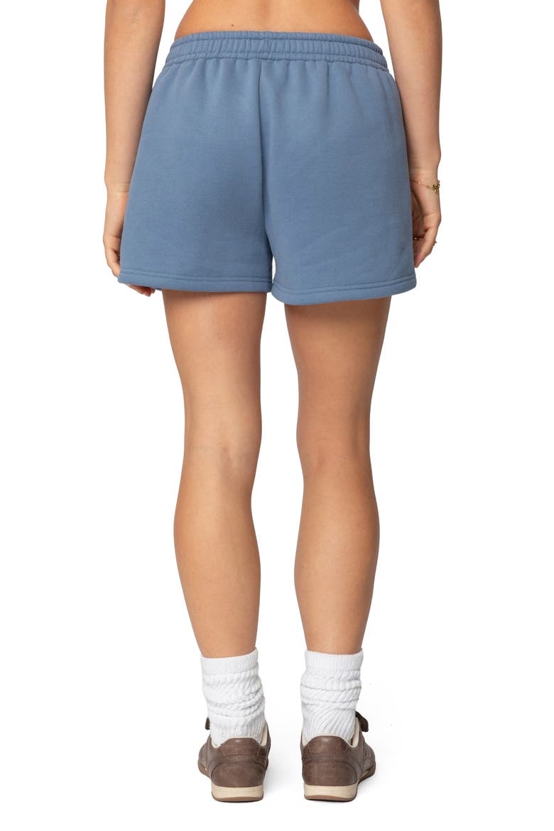 Beyond Edikted Cotton Graphic Sweat Shorts, Alternate, color, BLUE