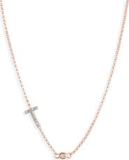 MESHMERISE Bezel Diamond Initial Chain Necklace - 0.2ct.