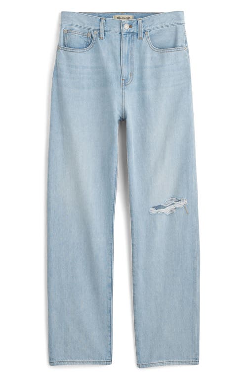 Madewell The Perfect Summer '90s Ripped High Waist Crop Straight Leg Jeans In Fitzgerald Wash