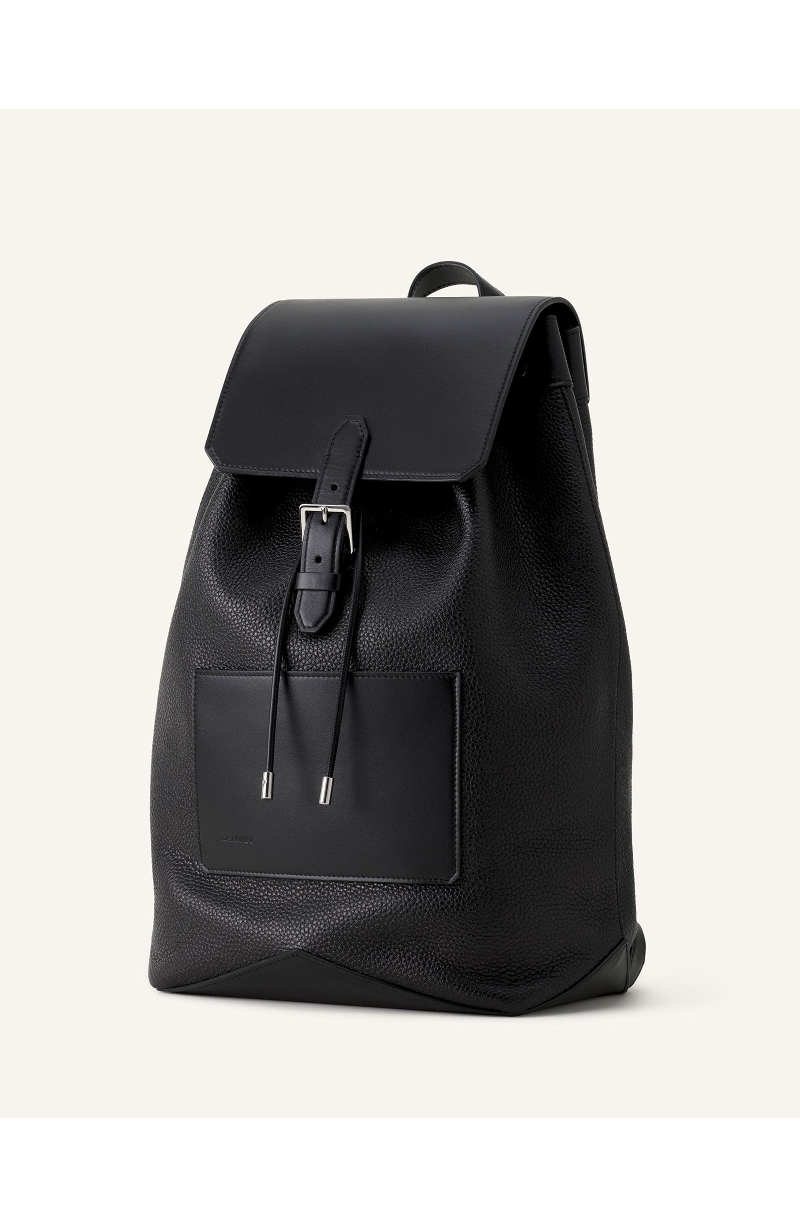 Lanvin Zaino Leather Backpack, Alternate, color, Black