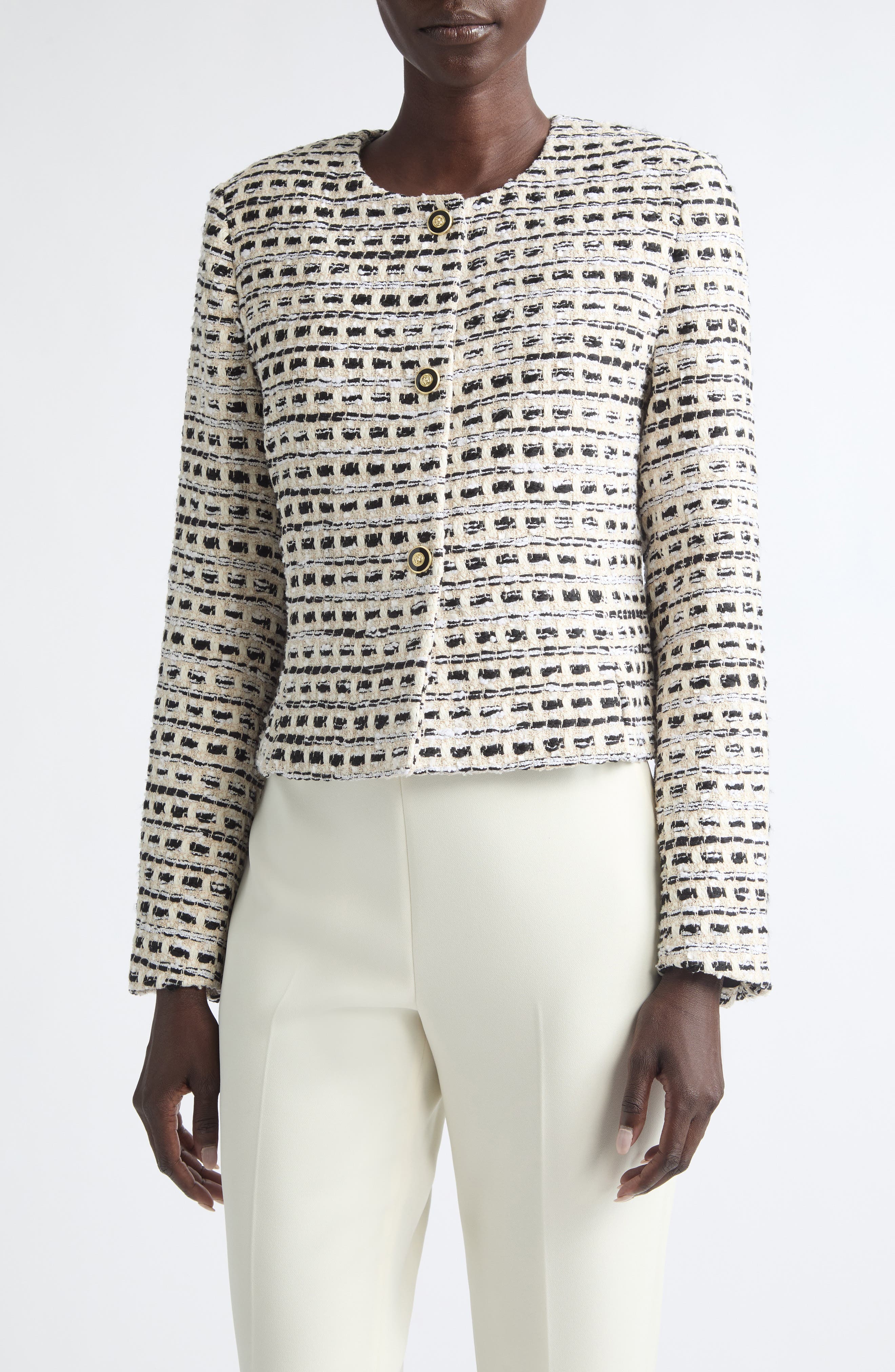 selected LINEN/ BLACK MULTI
